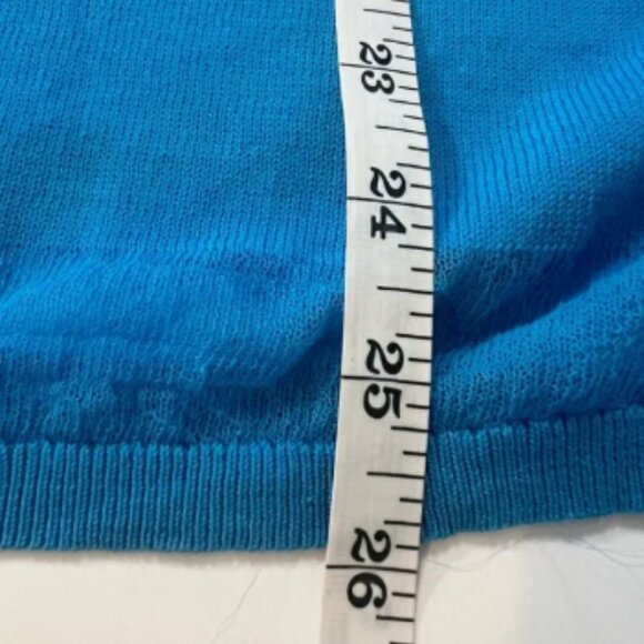 Lafayette 148 New York Lightweight Sweater in Blue Large Yacht Wife *Repaired* - Picture 6 of 10